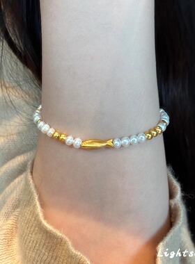 小金鱼施家珍珠手链女款2025新款潮清冷感复古新中式串珠手串时尚