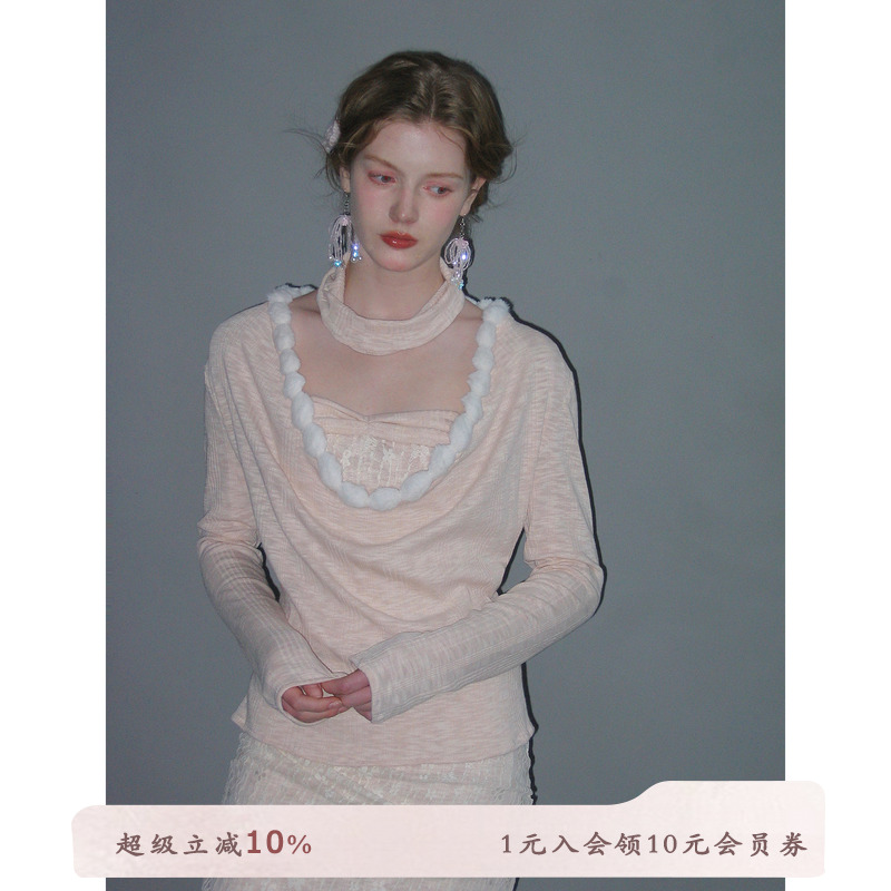 俗集原创 25AW-2 粉色蕾丝/条纹波点抹胸短裙+长袖罩衫修身三件套