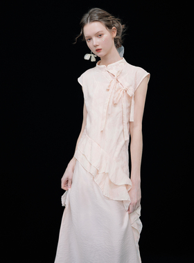 俗集原创新品 新中式国风改良旗袍温柔连衣裙长裙