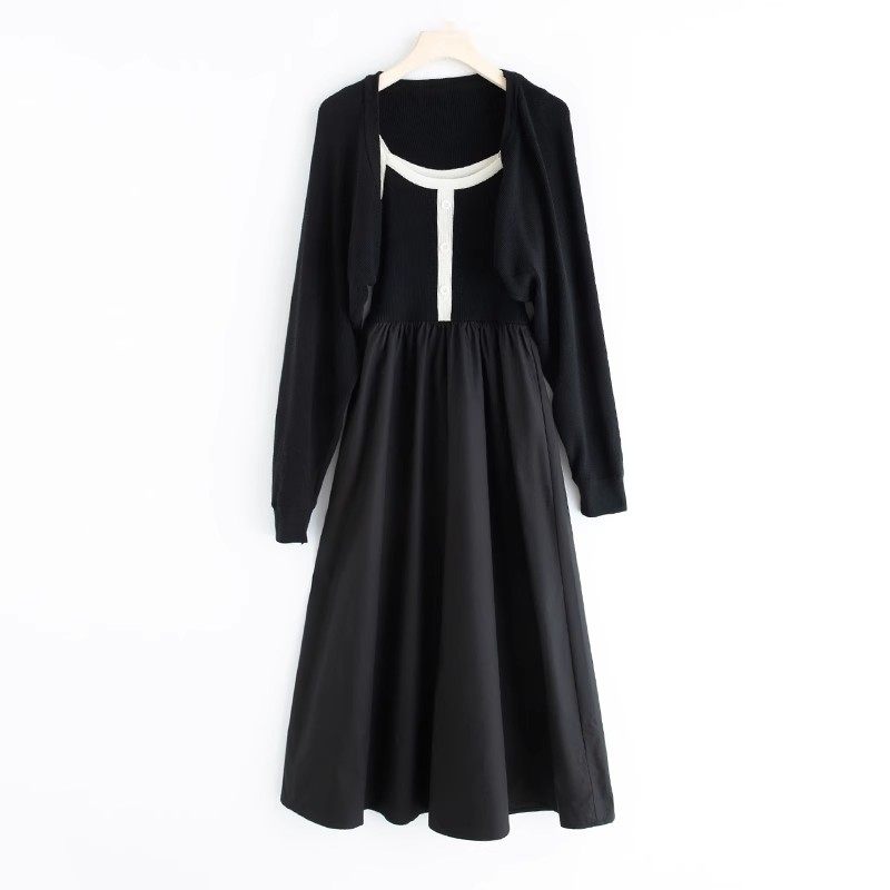 ins风温柔两件套！短款针织坎肩+高腰中长吊带连衣裙L02443,女装/女士精品,时尚套装,淘宝优惠券,粉丝福利购,淘宝优惠卷