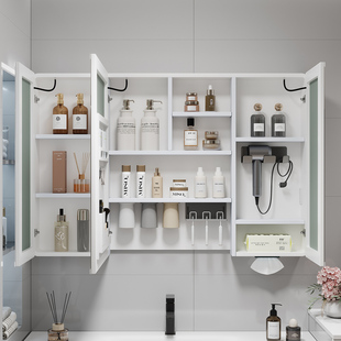 加高智能浴室镜柜单独卫生间收纳一体镜子带置物架插座太空铝镜箱