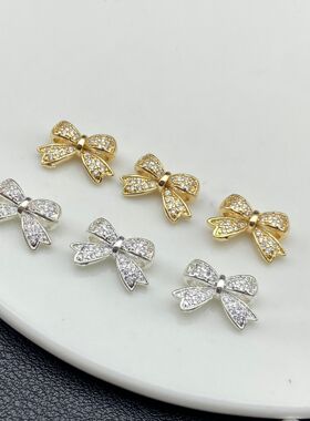 镶锆石蝴蝶结隔珠DIY饰品配件水