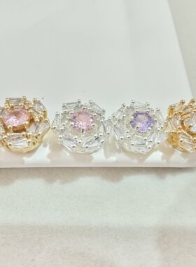 13mm保色镶钻山茶花多通魔盒子水晶手链diy手工饰品配件文玩批发