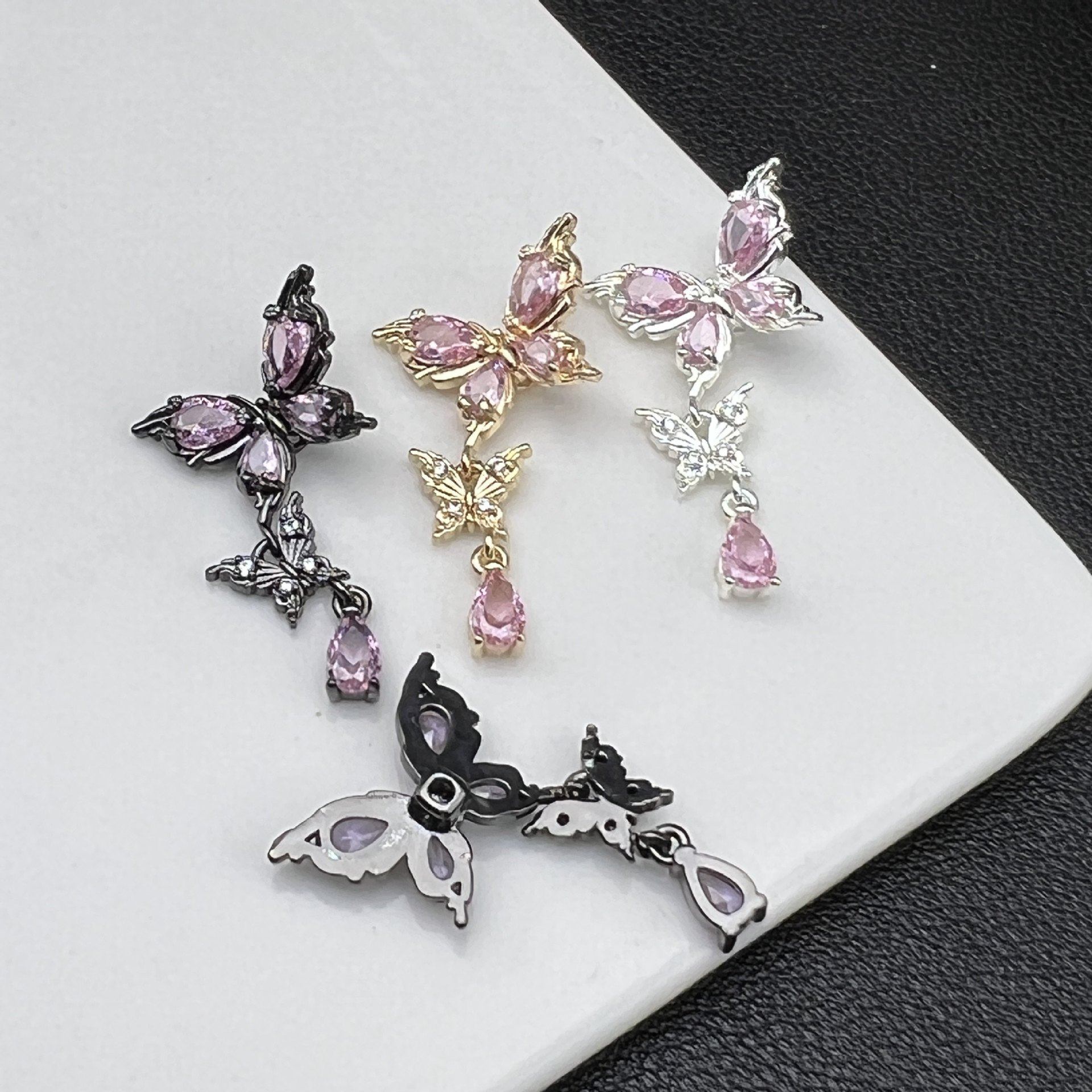 14K包金保色镶嵌钻双蝴蝶美甲十字孔隔珠吊坠手链项链diy饰品配件,饰品/流行首饰/时尚饰品新,其他DIY饰品配件,淘宝优惠券,粉丝福利购,淘宝优惠卷