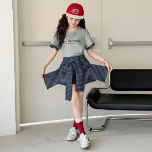 女童套装夏装2026新款儿童夏季超火短袖T恤女大童春夏款韩系裙子