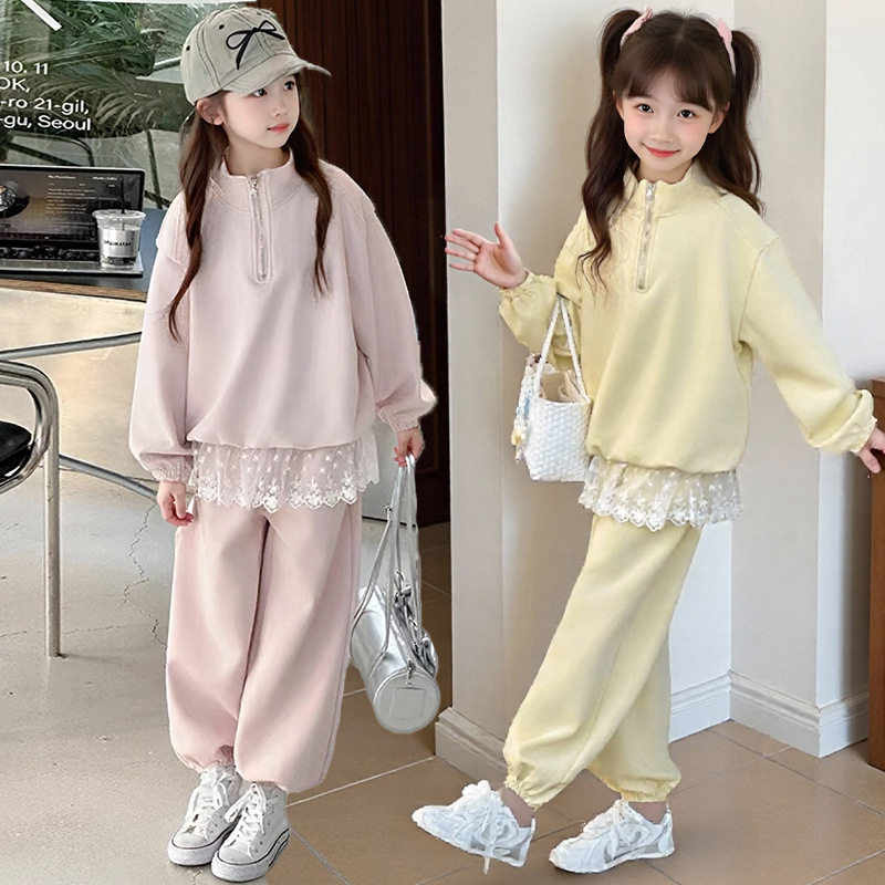 女童春装工装套装2026新款大童女装套装春秋洋气儿童时髦女孩潮