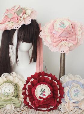 全色四时花手工小礼帽lolita少女发饰优雅软妹lo娘茶会甜美小帽子