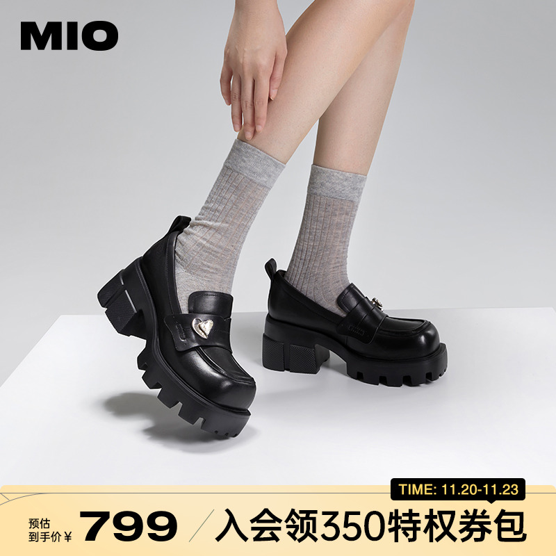 米奥豆豆鞋MIO乐福鞋英伦风