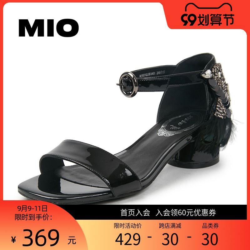 MIO米奧女鞋夏季時裝頭層牛皮舒適低跟壹字帶ins潮港風歐美涼鞋在類目 女鞋, 涼鞋中 - 來自Buy2taobao.com提供專業的淘寶代購服務