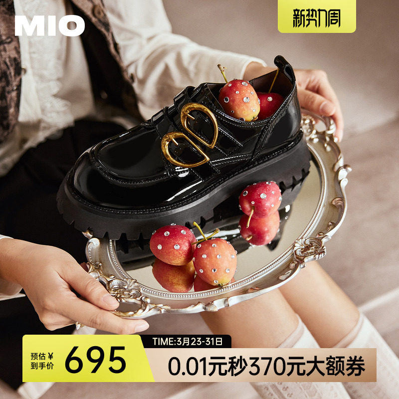 【杨超越同款】MIO米奥春款松糕鞋牛津鞋女乐福鞋单鞋小皮鞋