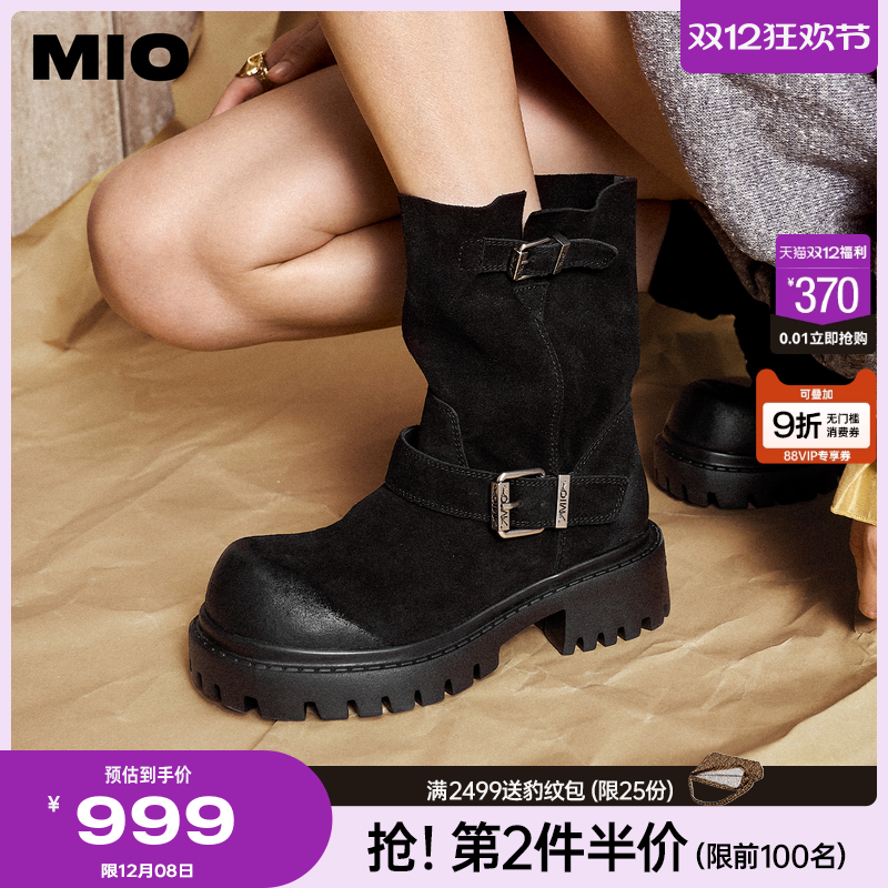 MIO明星同款堆堆靴西部靴