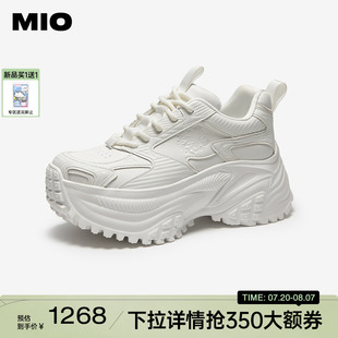 圓頭運動鞋 MIO米奧女鞋 新款 尚休閑厚底增高小白鞋 時2025秋季 6cm
