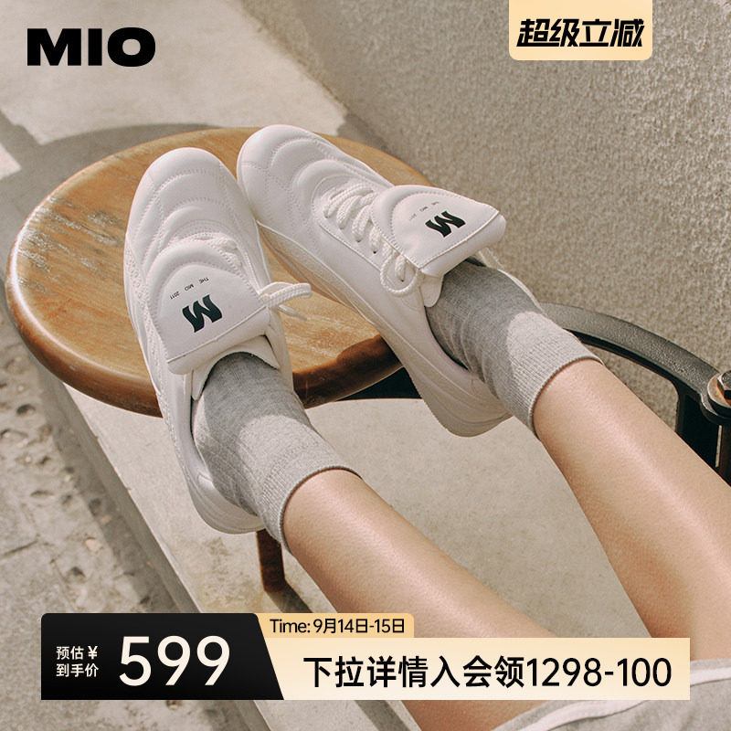 [杨紫同款]MIO米奥春拳击鞋板鞋芭蕾风德训圆头休闲运动赛车鞋女图片