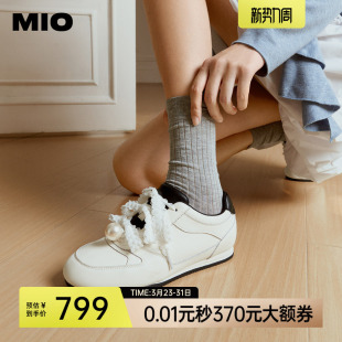 薄底珍珠单鞋 新款 运动鞋 芭蕾皮鞋 MIO米奥蕾丝德训鞋 女鞋 2026春季