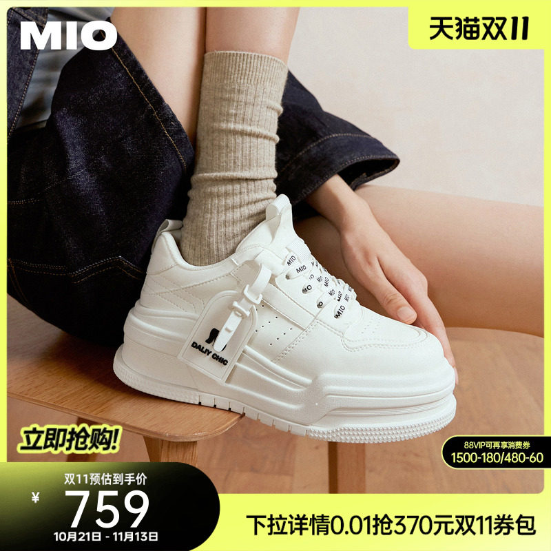 陈瑶张真源李宇春同款MIO米奥休闲板鞋新款厚底增高小白鞋女鞋