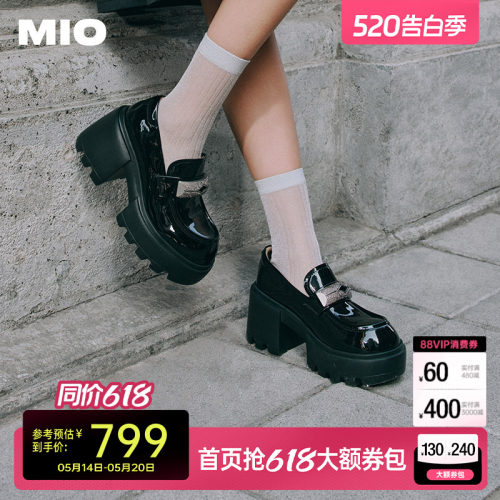 米奥乐福鞋MIO钻饰扣单鞋