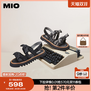 厚底凉拖女鞋 复古蝴蝶新中式 低跟舒适休闲凉鞋 MIO米奥夏季