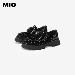 MIO米奥女鞋2024新款秋季单鞋乐福鞋女款厚底真皮正品M244514469