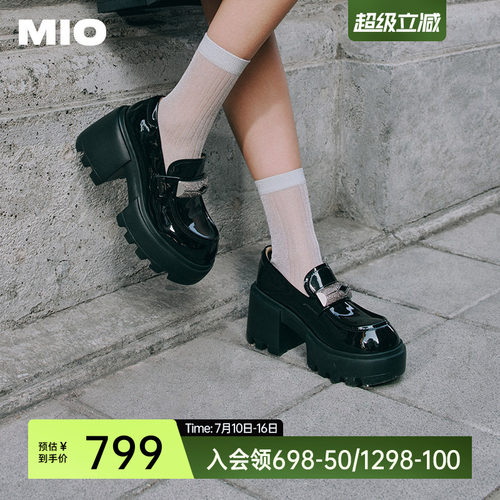 米奥乐福鞋MIO钻饰扣单鞋