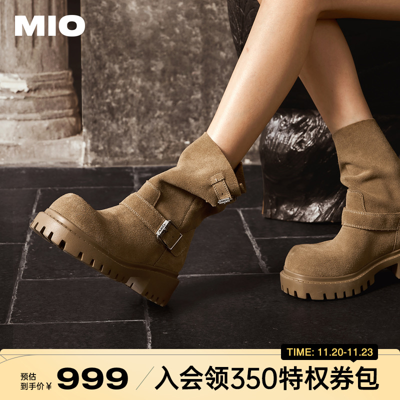 MIO明星同款堆堆靴西部靴