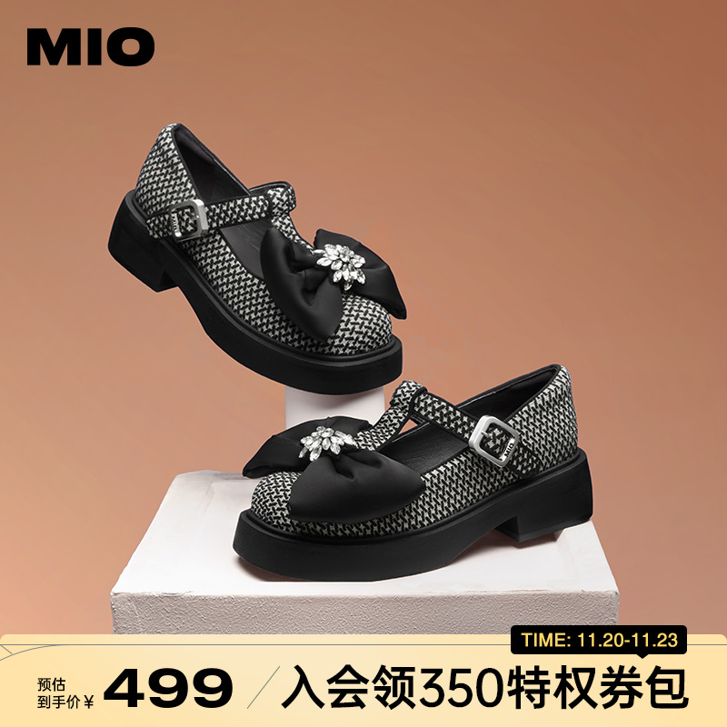 春季一字扣带MIO单鞋玛丽珍花朵