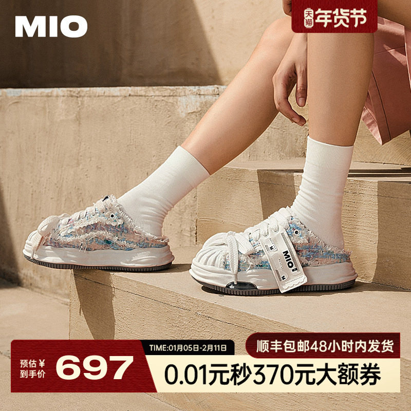 MIO米奥女鞋拖鞋夏季贝壳头运动鞋凉拖厚底情侣鞋男士溶解鞋半拖