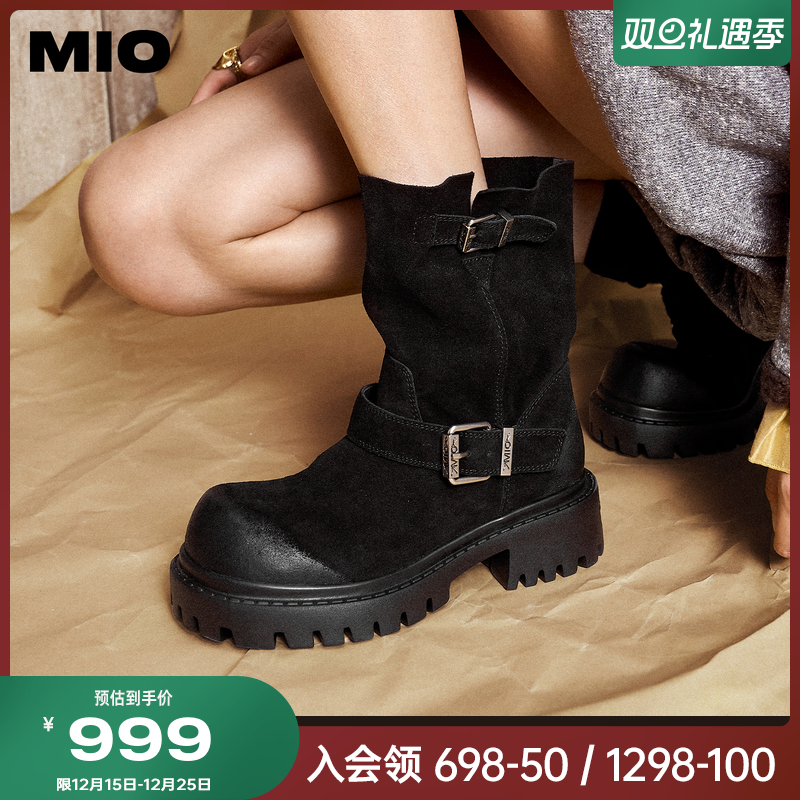 MIO明星同款堆堆靴西部靴