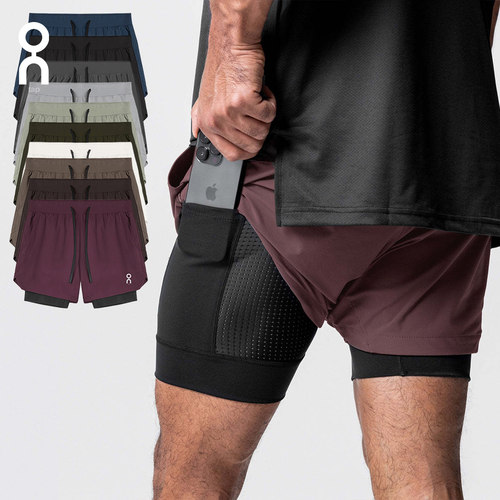 可放手机内衬夏季秀禾服速干透气跑步肌肉健身户外运动四分男短裤
