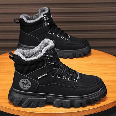 特大码男鞋45冬季加绒加厚马丁靴46防寒保暖棉鞋47户外登山鞋子48