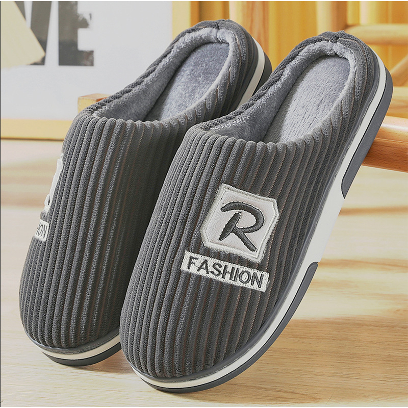 【冬季大码加绒保暖居家棉拖鞋】