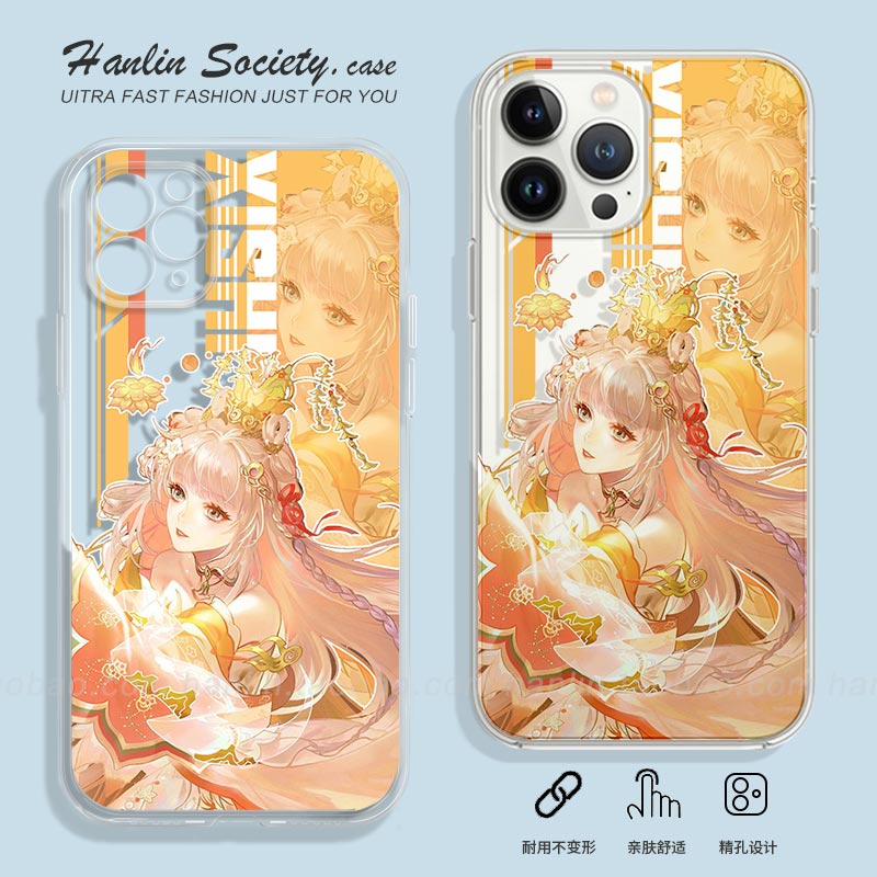 动漫少女心西施适用苹果16promax华为Pura80pro二次元VIVOS30红米K80小众OPPOReno14真我GT6小米15荣耀手机壳