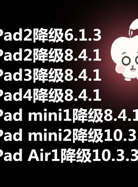 苹果iPad3/ipad4/iPad2/mini1降级ios8.4.1 Mini2 Air1降级10.3.3