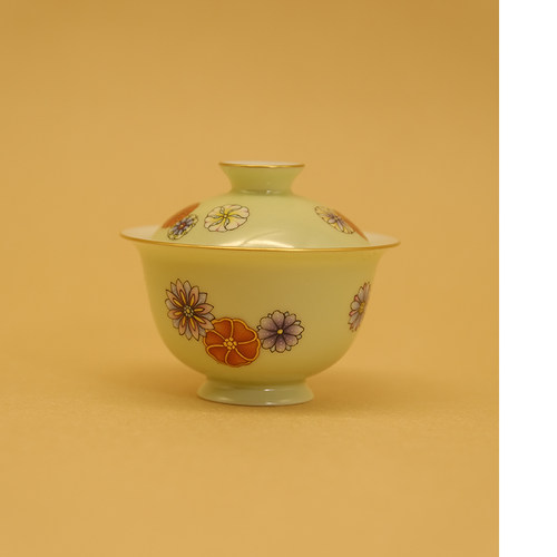 葭元里茶集 物色素心松青皮球花盖碗壶承开窑上新