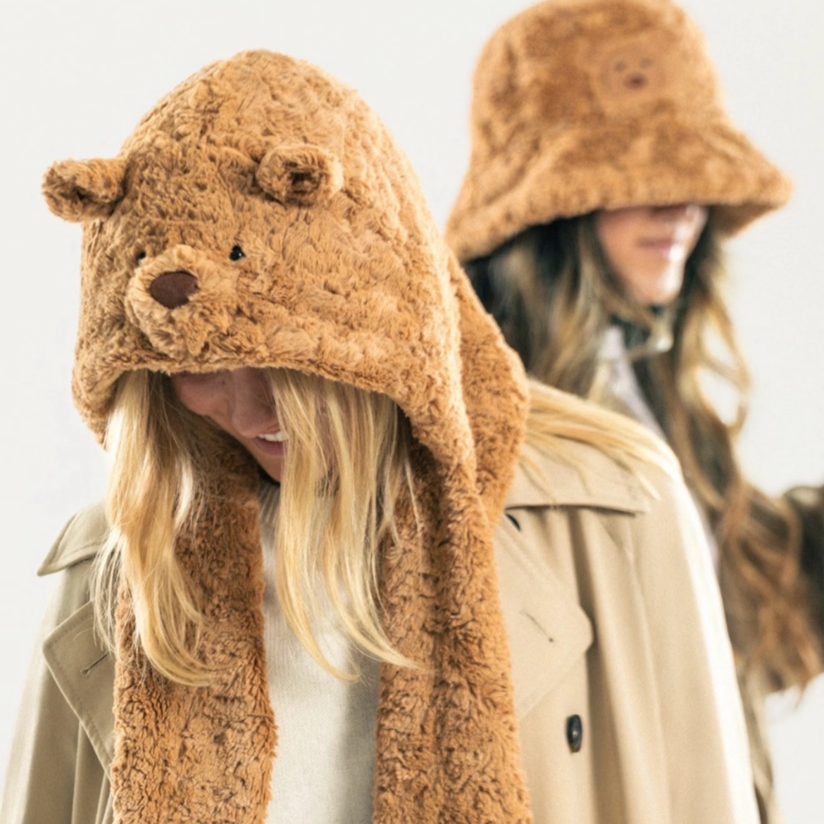 英国巴塞罗熊连帽围巾毛绒帽子圣诞礼物送礼2025新品情人生日小孩