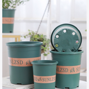 简约塑料花盆加伦盆带储水盆桌面绿植盆栽种植加仑盆控根圆形花器