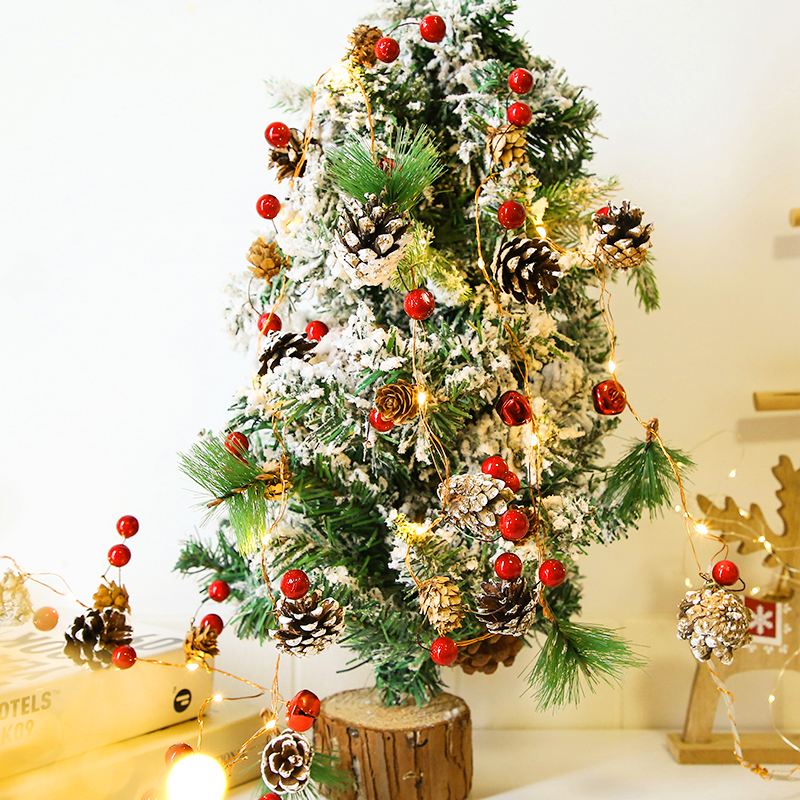 DIY场景布置节日氛围松果小彩灯