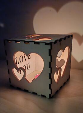 跨境新品情人节烛台装饰婚礼爱情桌面装饰木质摆件情人节礼物