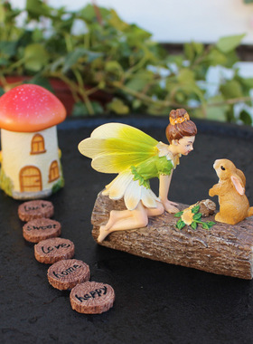 春季新品户外庭院露台装饰园艺花仙子造景花园创意树脂蘑菇房子