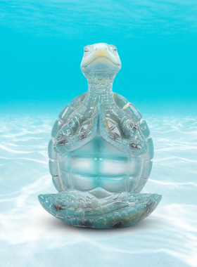 跨境打坐海龟创意摆件冥想乌龟龟坐禅树脂工艺品仿真动物雕像摆件