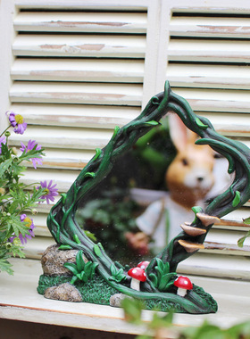 跨境树脂树藤镜子家居装饰品创意客厅化妆镜装饰品摆件卫生间镜子