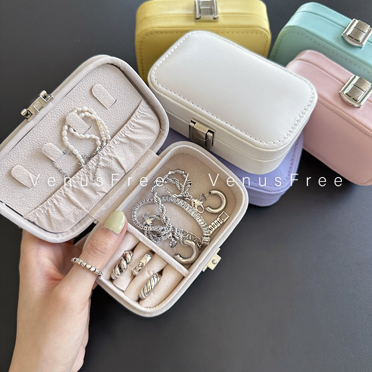 春夏定制~6色超实用中号首饰随身收纳盒Tiffa*蓝糖果色白色灰米色