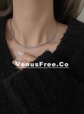 925纯银ins博主复古链条锁骨