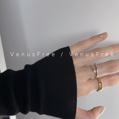 925纯银镀金法式珍珠菱形戒指