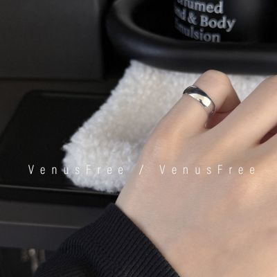 定制925纯银加厚圆弧形光面小号尾戒叠戴异形缠绕戒指简约日常