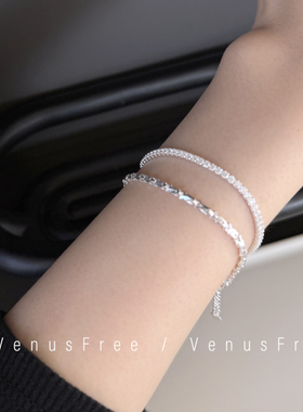 3/27新品| 925纯银质感2条选 超闪满钻/波光闪手链