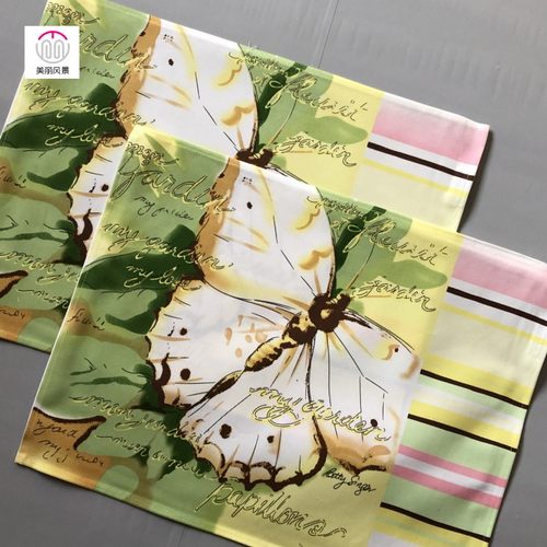 美丽风景中式手工印染彩蝶餐桌布艺垫西餐厅烟灰缸垫防滑茶几杯垫