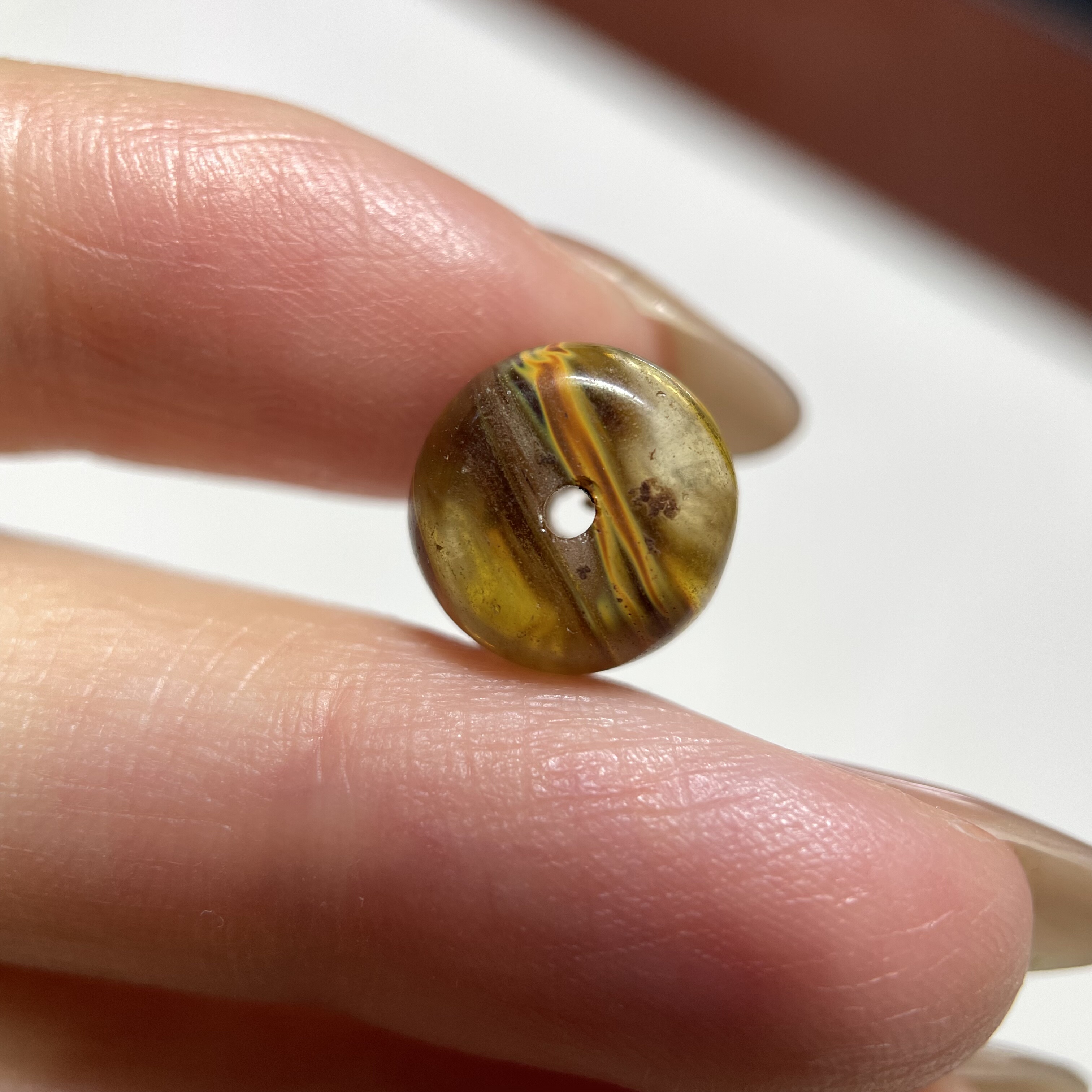 手绘色系老琉璃隔珠10.5mm念珠佛珠手串diy老配珠单珠散珠老珠697