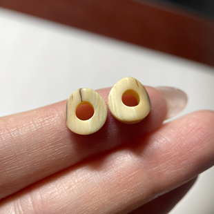 藏式白料器隔片隔珠一对8.5mm 念珠佛珠手串diy配珠配饰腰珠 159