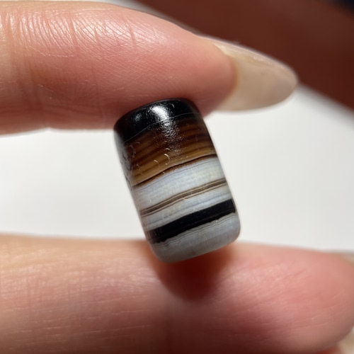百年药师缠丝玛瑙长桶珠15.3mm 锁骨链手串念珠diy顶珠配珠 1836