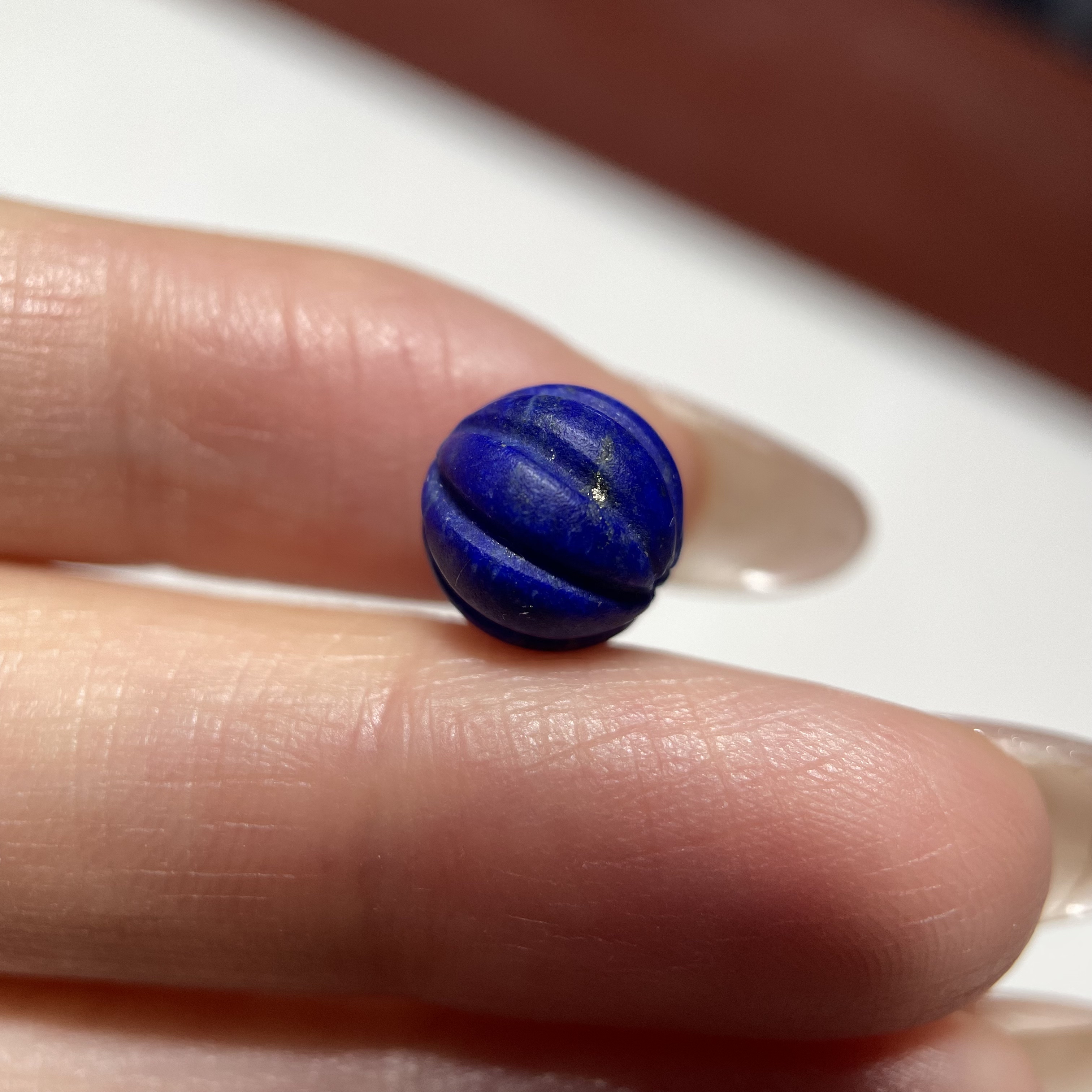 西亚老青金石瓜珠9mm 星月紫檀念珠手串diy老珠配珠配饰 1737